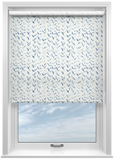 Watercolour Leaves, Blue River - Roller Blind